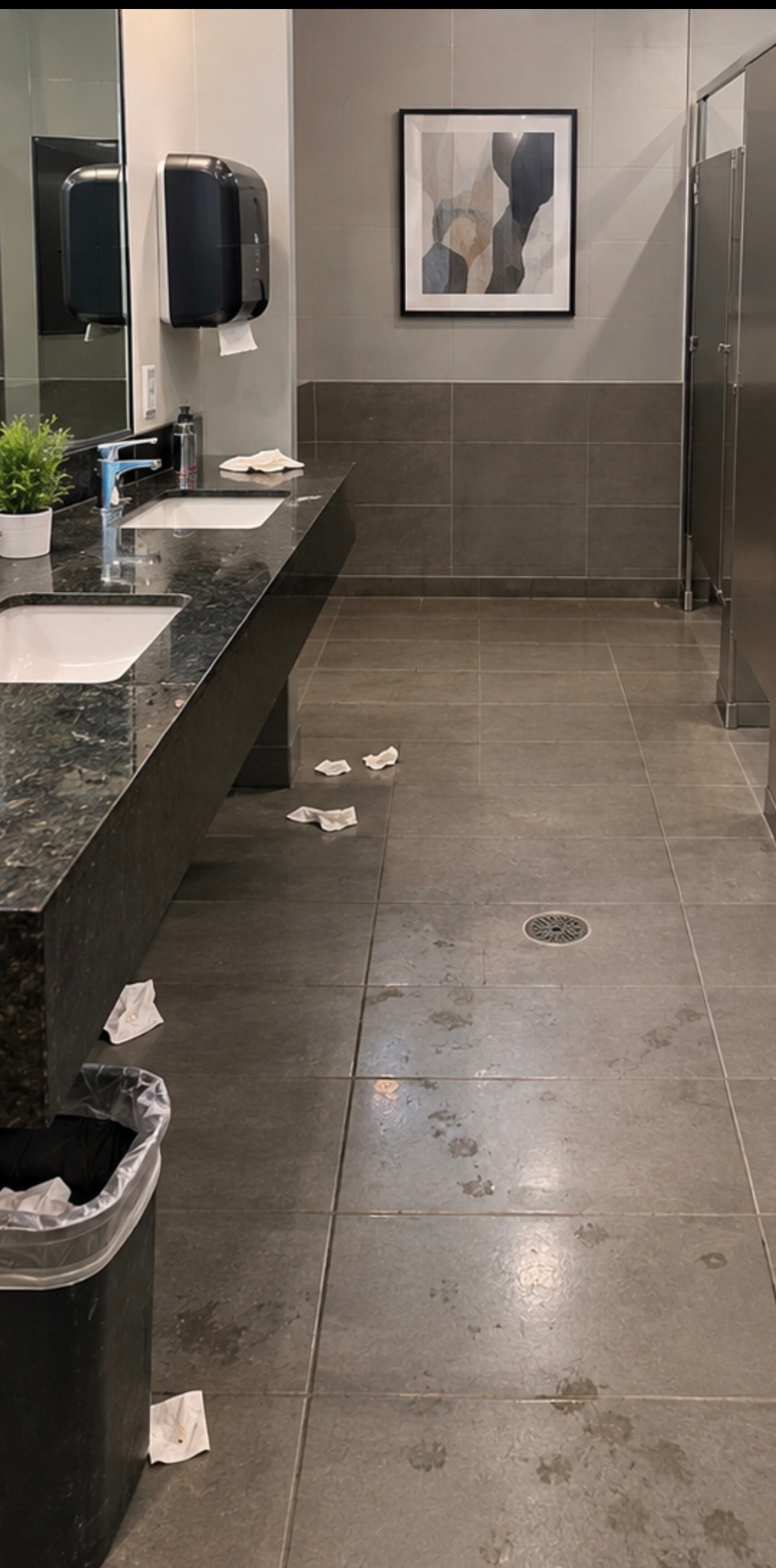 Commercial Bathroom before cleaning
